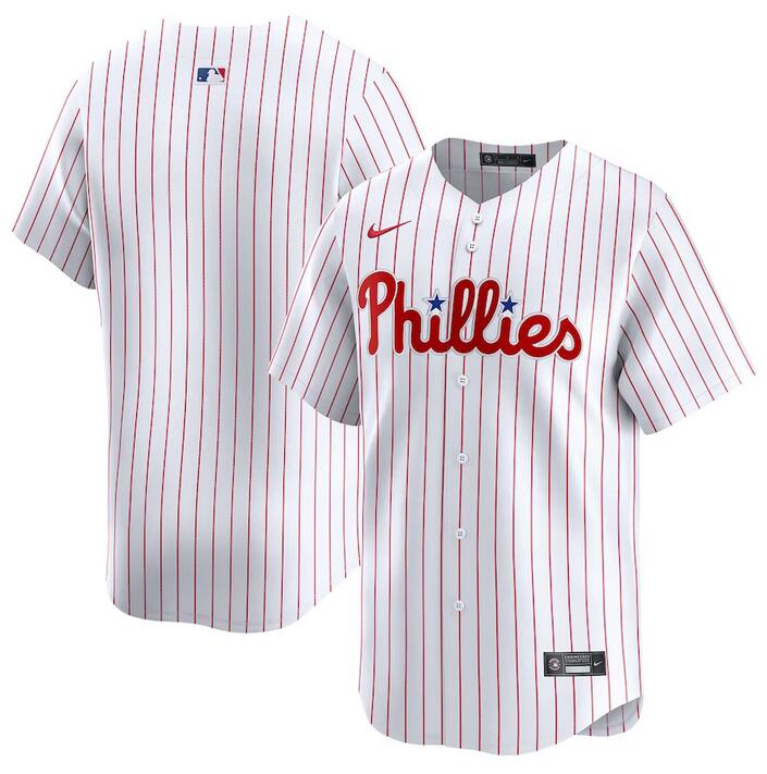 Men's Philadelphia Phillies Blank White Home Limited Stitched Jersey